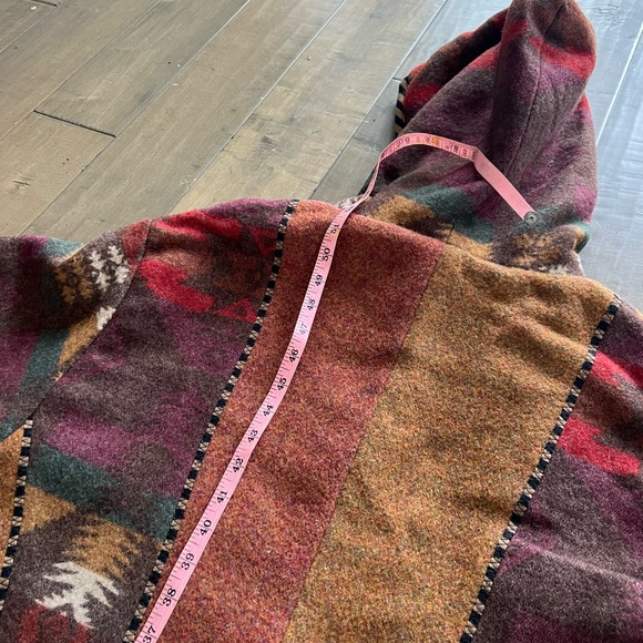 VINTAGE BLANKET COAT CB CANVASBACKS L XL WESTERN WOOL WOVEN - Picture 13 of 16